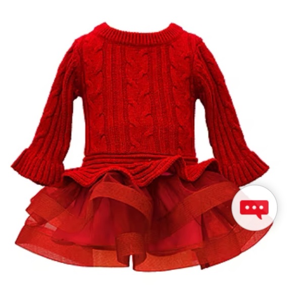 Red sweater dress with tulle skirt ❤️❤️ - Picture 6 of 7